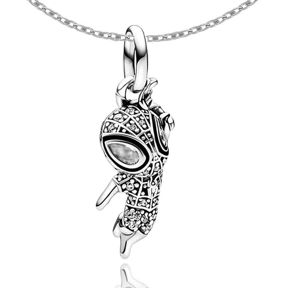 Spider Man Pendant Necklace Stainless Steel Silver Adjustable Unisex Gift